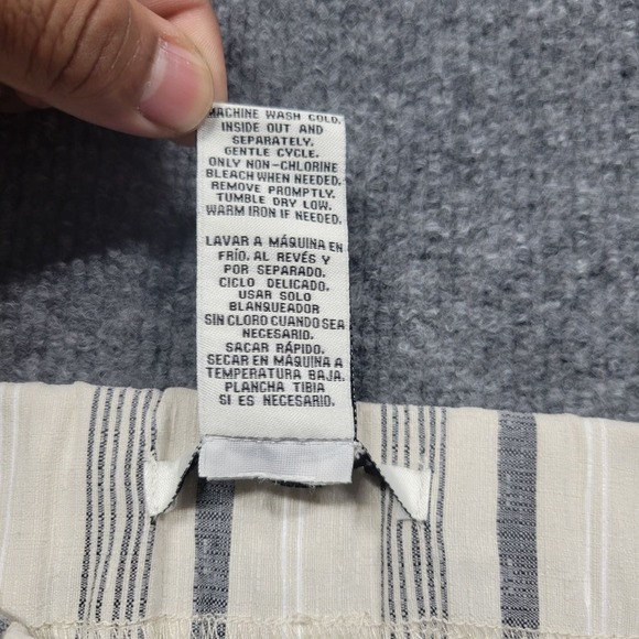 Zac & Rachel Pants Womens 12 Beige Gray Striped Wide Leg Pull On Casual Trousers - Picture 3 of 8